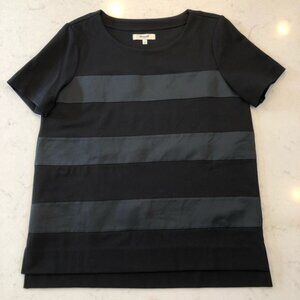 Madewell Texture Block Stripe Short Sleeve Shirt Size Medium